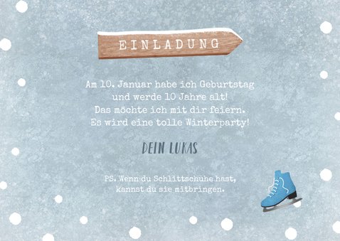 Einladung Kindergeburtstag Junge Winterparty Foto 3