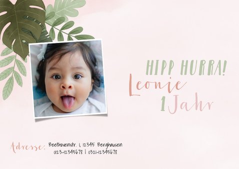 Einladung Kindergeburtstag kleine Löwin und Foto 2
