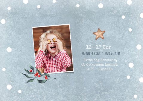 Einladung Kindergeburtstag Mädchen Winterparty Foto 2