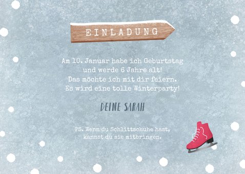 Einladung Kindergeburtstag Mädchen Winterparty Foto 3