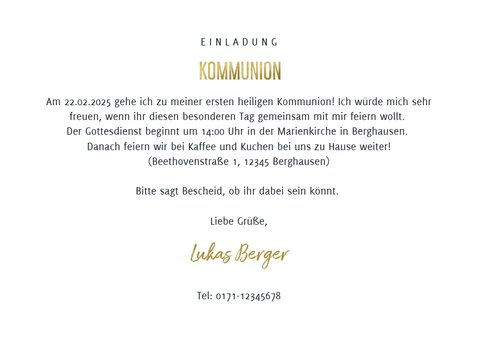 Einladung Kommunion Wasserfarbe und Sterne 3