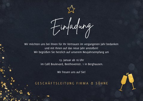 Einladung Neujahrsempfang Sektgläser 3