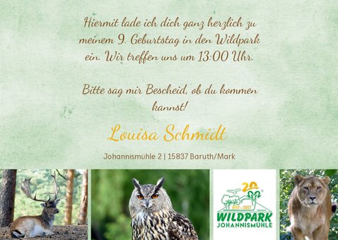Einladung Wildpark Johannismühle 3