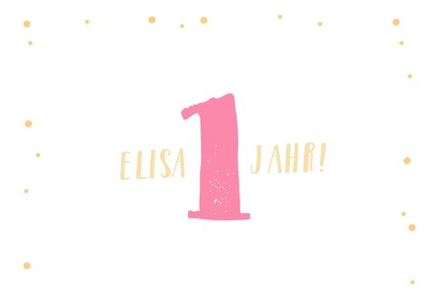 Einladung zum 1. Geburtstag mit Foto und Flamingo 2
