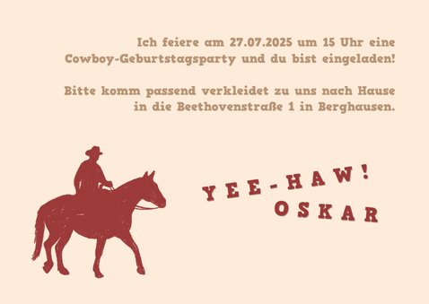Einladung zum Cowboy-Kindergeburtstag 3