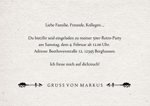 Einladung zum Geburtstag Retro mit Foto 3