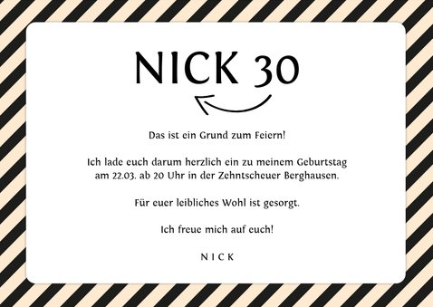 Einladung zum Geburtstag Schwarzweiß mit Foto 3