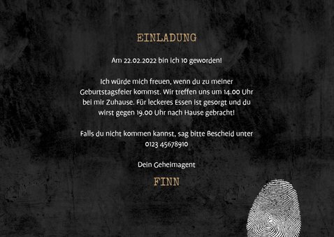 Einladung zum Kindergeburtstag Detektiv Mission 3