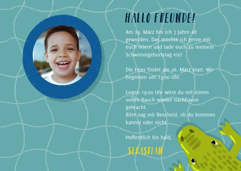 Einladung Zum Kindergeburtstag Mit Wasser Und Kaartje2go