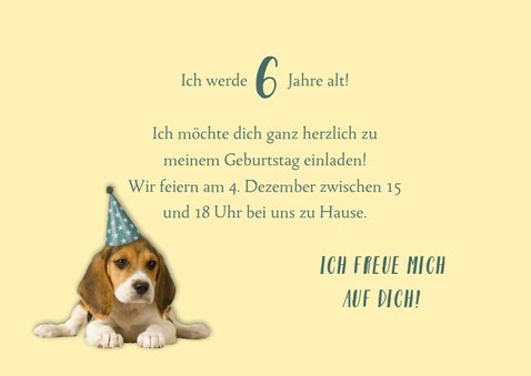 Einladung zum Kindergeburtstag Partyhund 3