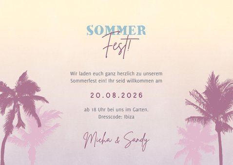 Einladung zum Sommerfest Palmen & Lichterkette 3