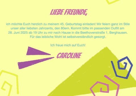 Einladung Zur 80er Jahre Motto Party Kaartje2go