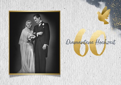Einladung zur diamantenen Hochzeit mit Foto 2