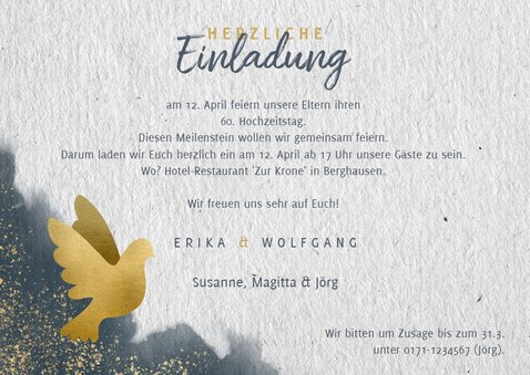 Einladung Zur Diamantenen Hochzeit Mit Foto Kaartje2go