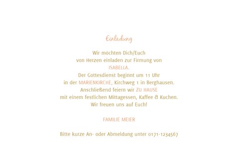 Einladung zur Firmung Fotocollage & Goldakzente 3