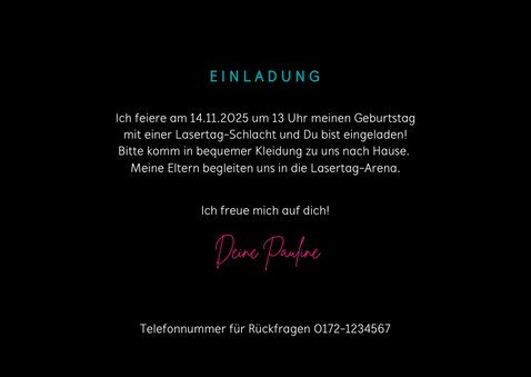 Einladung zur Laserparty Laserstrahlen 3