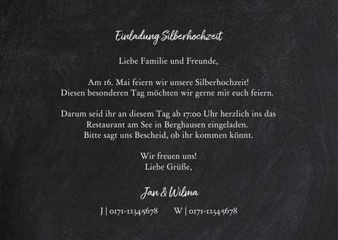 Einladung zur Silberhochzeit mit 25 und Foto 3