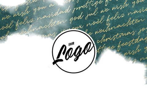 Einladung zur Weihnachtsfeier Aquarell & Schrift in Goldlook 2