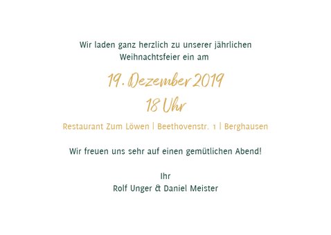 Einladung zur Weihnachtsfeier Aquarell & Schrift in Goldlook 3