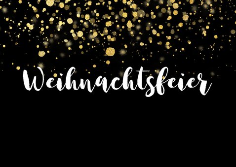 Einladung zur Weihnachtsfeier goldene Konfetti 2