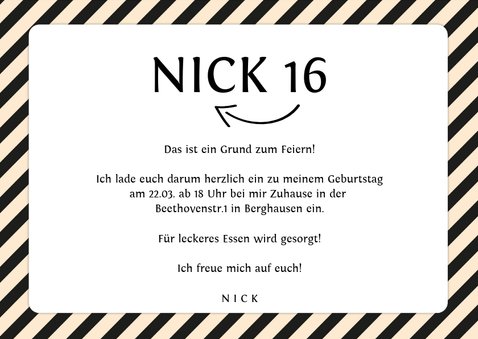 Einladungskarte 16. Geburtstag mit Foto und Rahmen 3