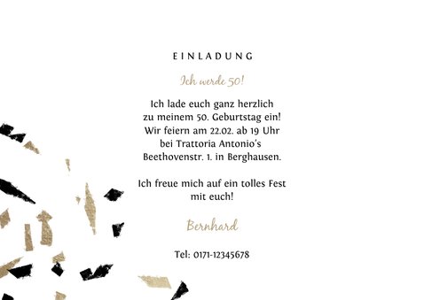 Einladungskarte 1971 Fotocollage und Konfetti 3