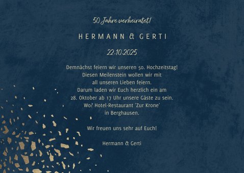 Einladungskarte 50. Hochzeitstag 1971-2021 3