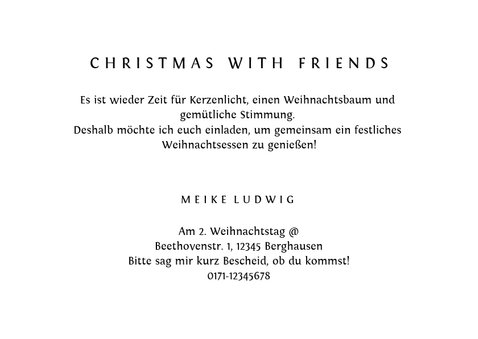 Einladungskarte Christmas dinner gold mit Sternen 3