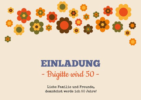 Einladungskarte Geburtstag Seventies 1970 2