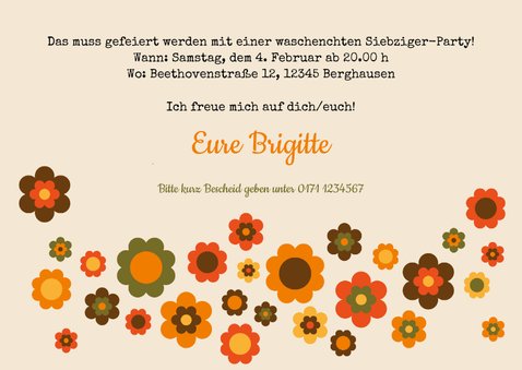 Einladungskarte Geburtstag Seventies 1972 3