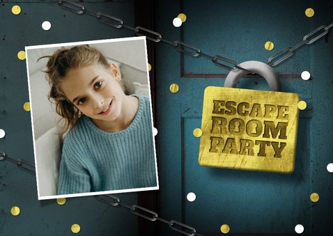 Einladungskarte Kindergeburtstag Escape Room Foto 2