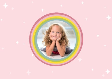 Einladungskarte Kindergeburtstag Regenbogen und Einhorn 2