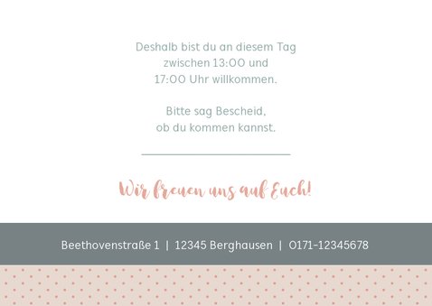 Einladungskarte Kindergeburtstag sanftes Rosé mit Foto 3