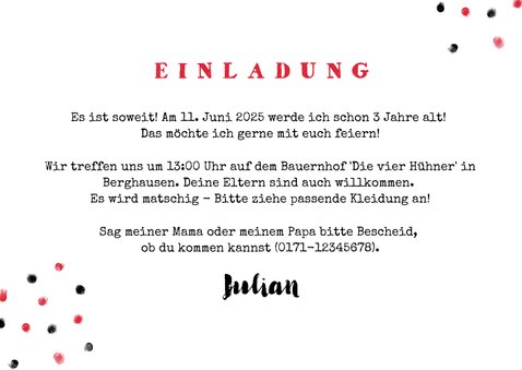 Einladungskarte Kindergeburtstag Traktor mit Luftballon 3