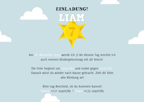 Einladungskarte Kindergeburtstag Wilder Westen 2