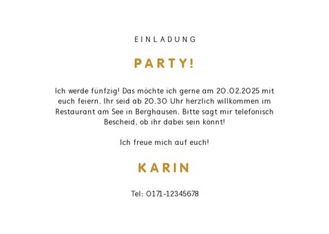 Einladungskarte mit Party Folienballons und Konfetti 3