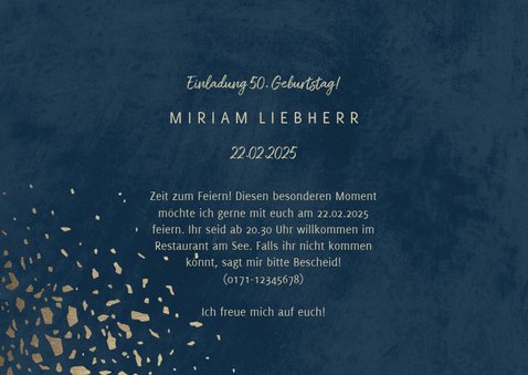 Einladungskarte zum 50. Geburtstag Jahreszahlen & Fotos 3