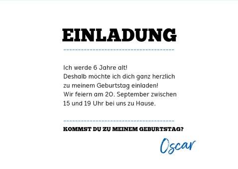 Einladungskarte zum Fußballgeburtstag Junge 3