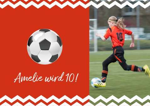 Einladungskarte zum Fußballgeburtstag Mädchen 2
