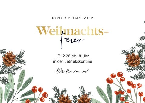 Einladungskarte zur Weihnachtsfeier botanisch 3
