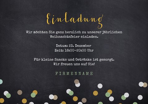 Einladungskarte zur Weihnachtsfeier mit Sektgläsern 3