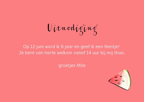 Feest uitnodiging watermeloen 3