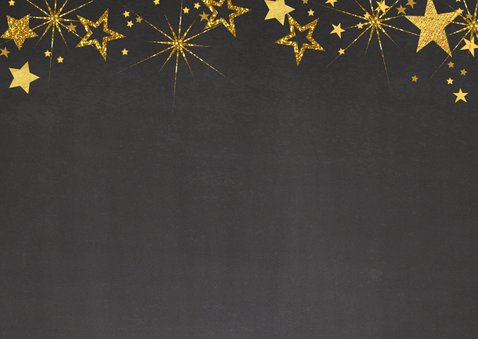 Feestelijke kerst fotokaart gouden sterren L 2