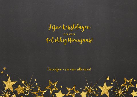 Feestelijke kerst fotokaart gouden sterren L 3