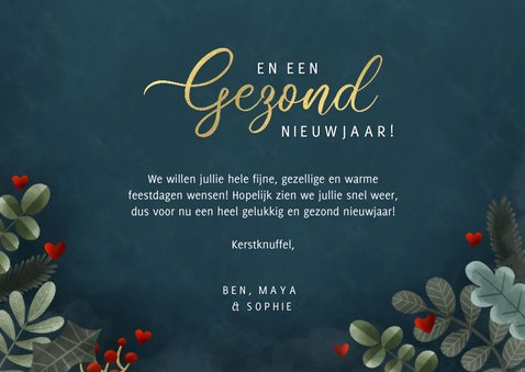 Feestelijke kerst fotokaart met een grote foto en takjes 3