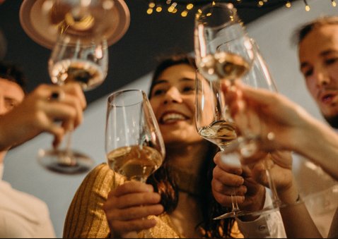 Feestelijke uitnodiging nieuwjaarsborrel foto proost 2