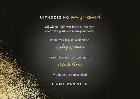 Feestelijke uitnodiging nieuwjaarsborrel foto proost 3