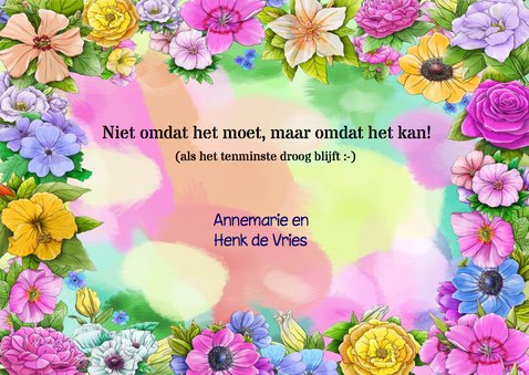 Feestelijke uitnodiging voor een tuinfeest met bloemen 3