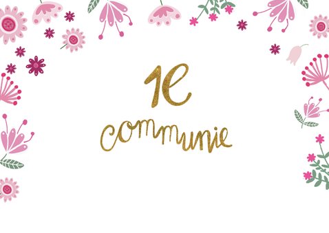 Felicitatie communie roze hart 2