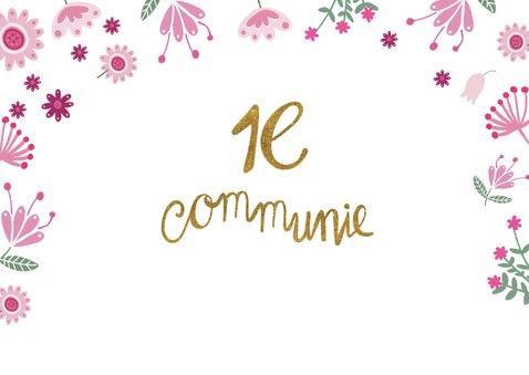 Felicitatie communie roze hart 2